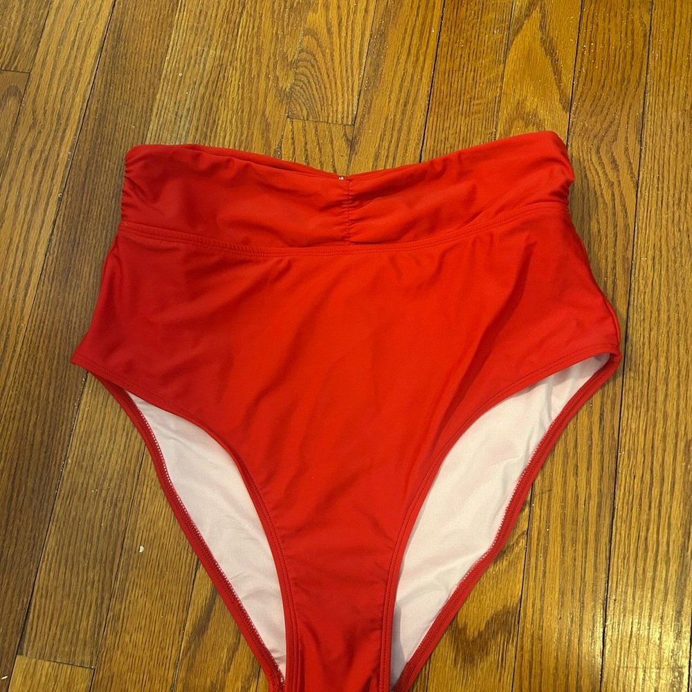 High-Waist Red Bikini Bottom